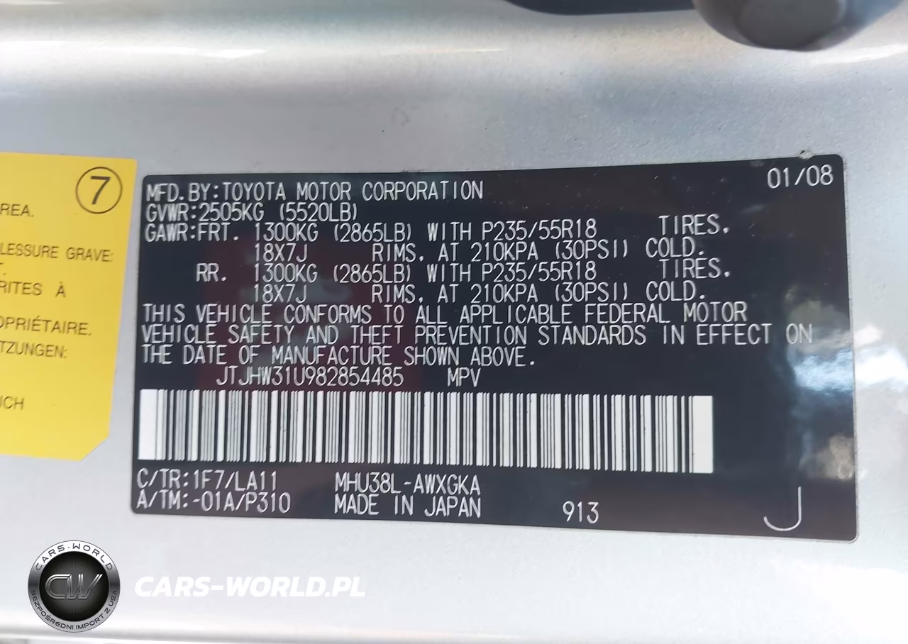 2008 Lexus Rx 400H VIN:JTJHW31U982854485 - 9