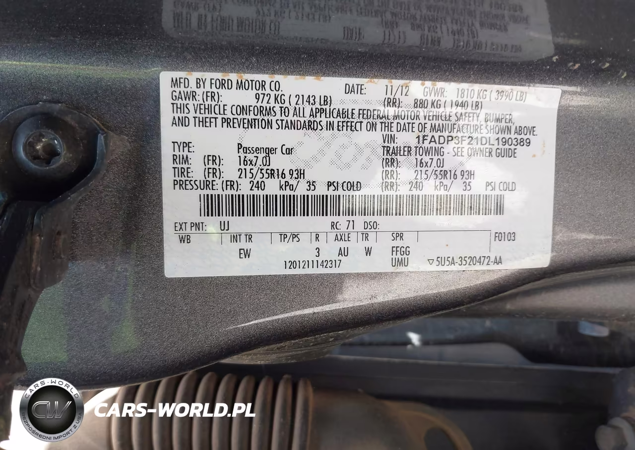 2013 Ford Focus Se VIN:1FADP3F21DL190389 - 9