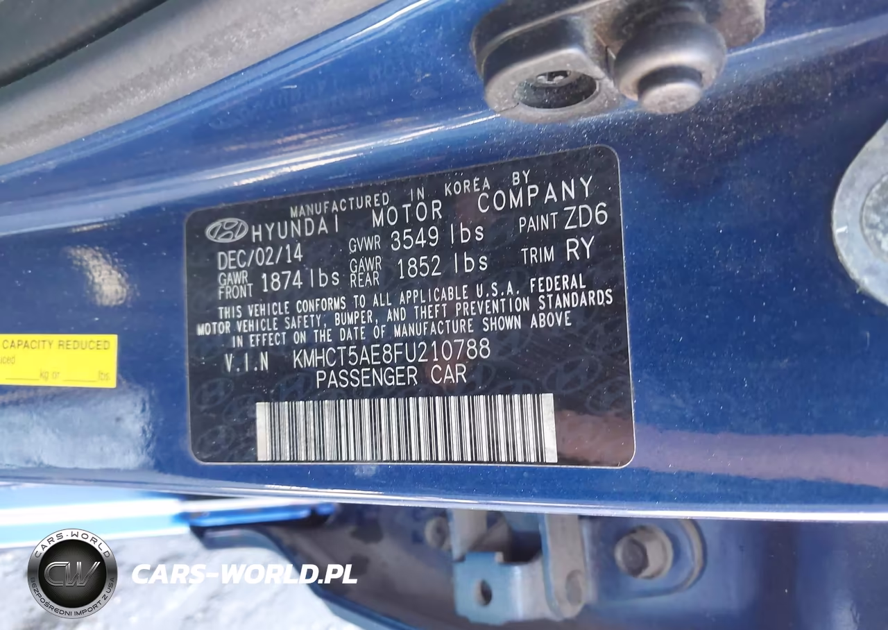 2015 Hyundai Accent Gs VIN:KMHCT5AE8FU210788 - 9