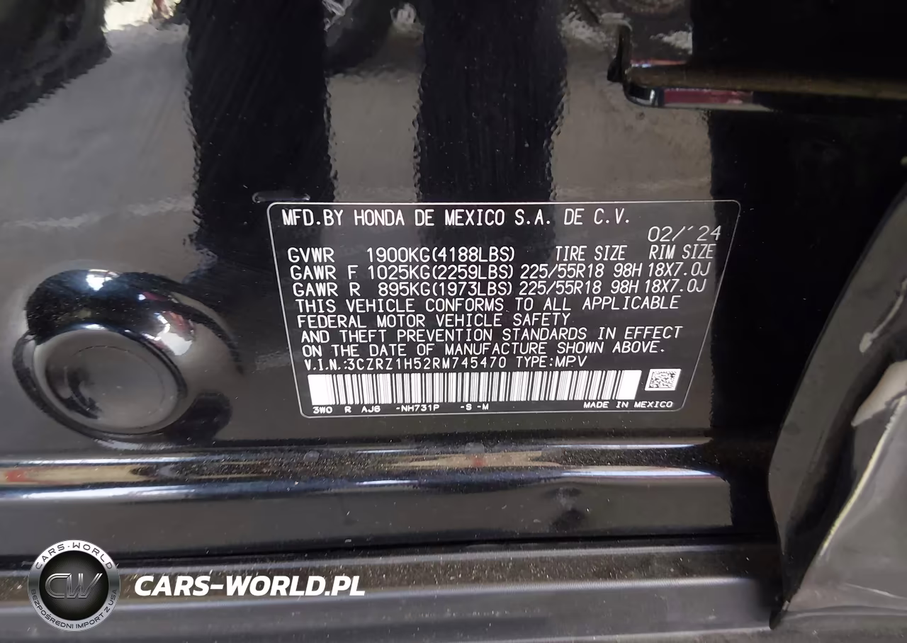 2024 Honda Hr-V 2Wd Sport-2Wd Sport W-O Bsi VIN:3CZRZ1H52RM745470 - 9