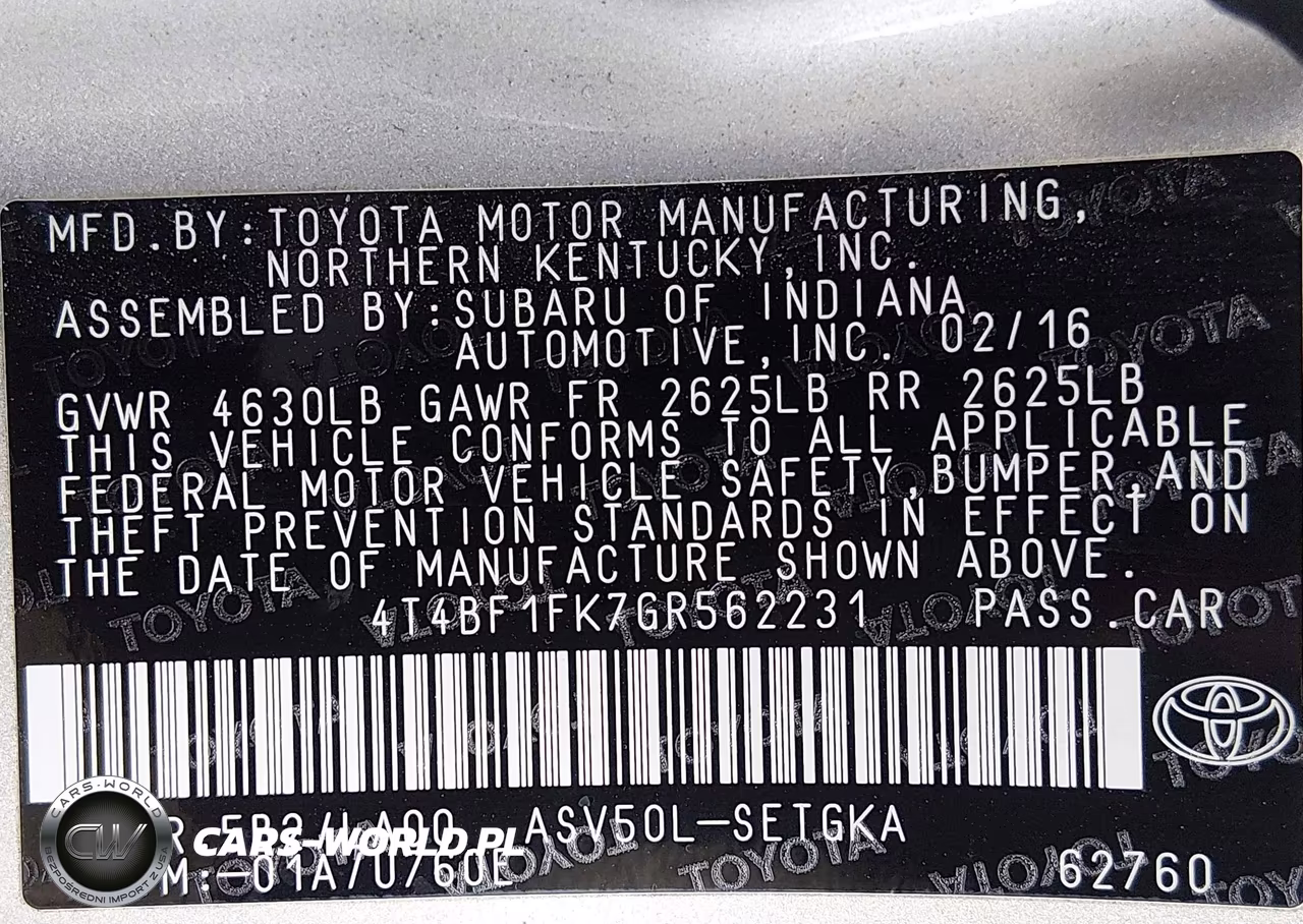 2016 Toyota Camry Xle VIN:4T4BF1FK7GR562231 - 9