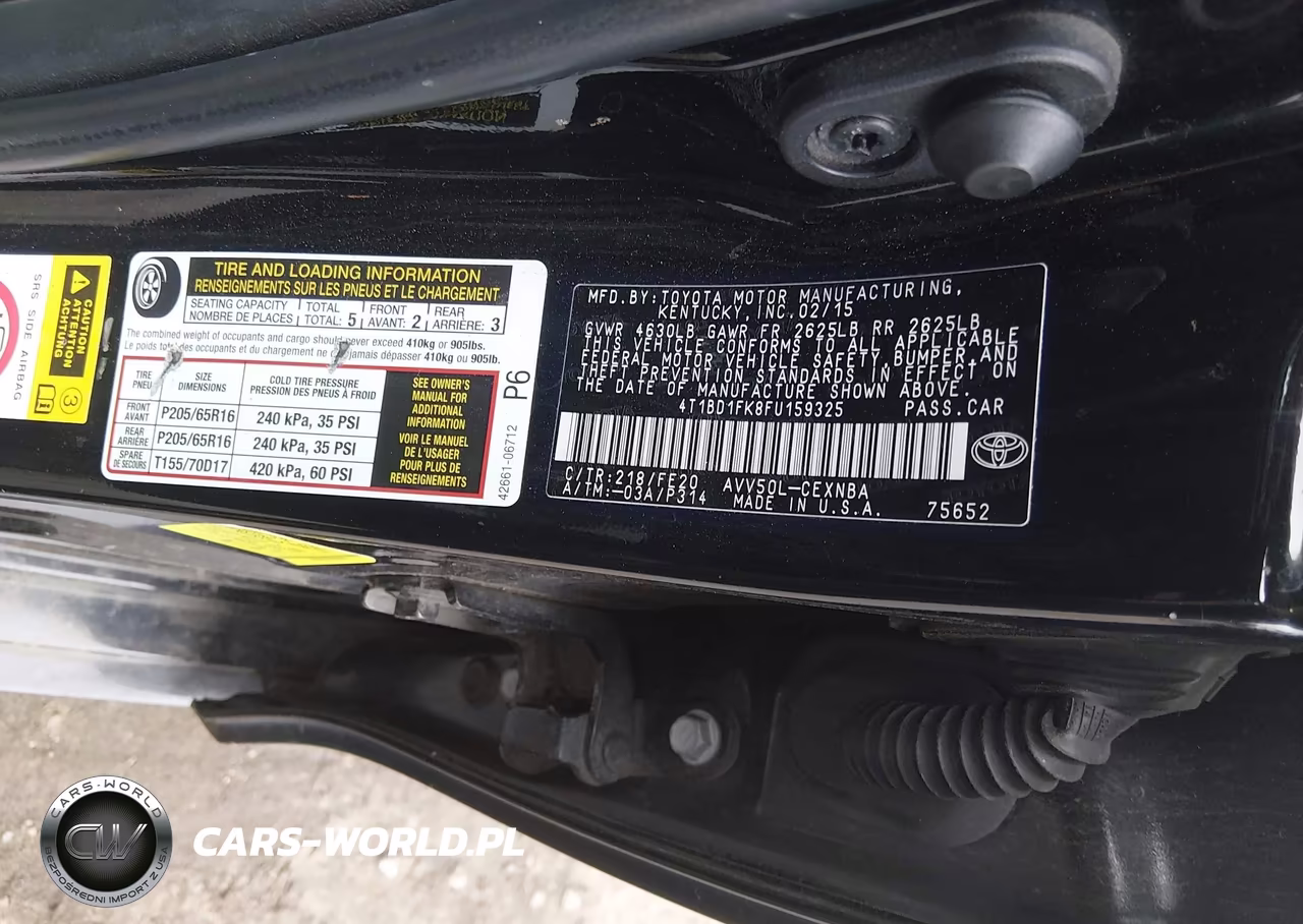 2015 Toyota Camry Hybrid Le VIN:4T1BD1FK8FU159325 - 9