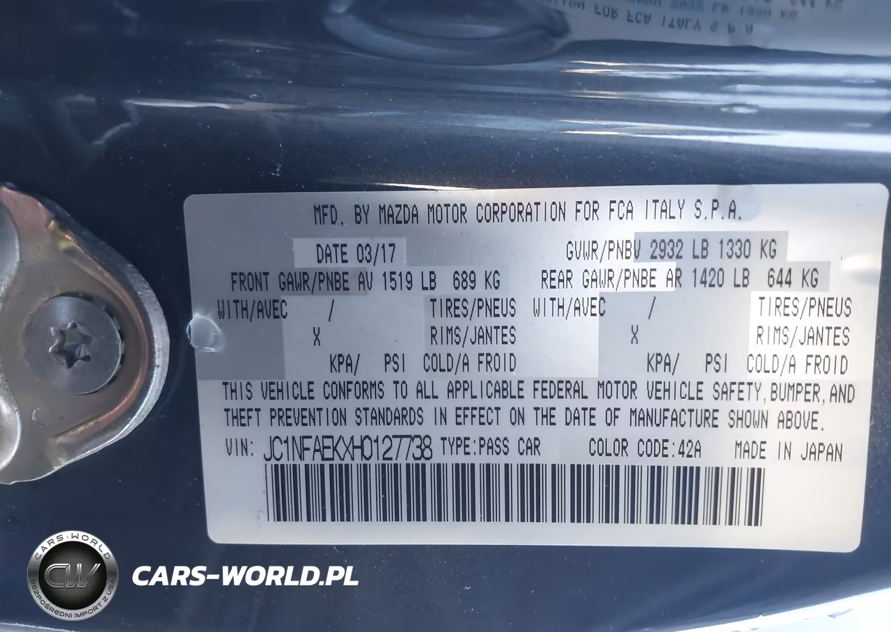 2017 Fiat 124 Spider VIN:JC1NFAEKXH0127738 - 9