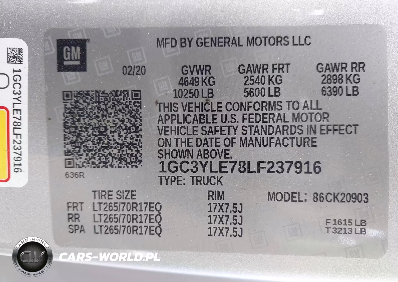 2020 Chevrolet Silverado 2500Hd 4Wd Long Bed Wt VIN:1GC3YLE78LF237916 - 8