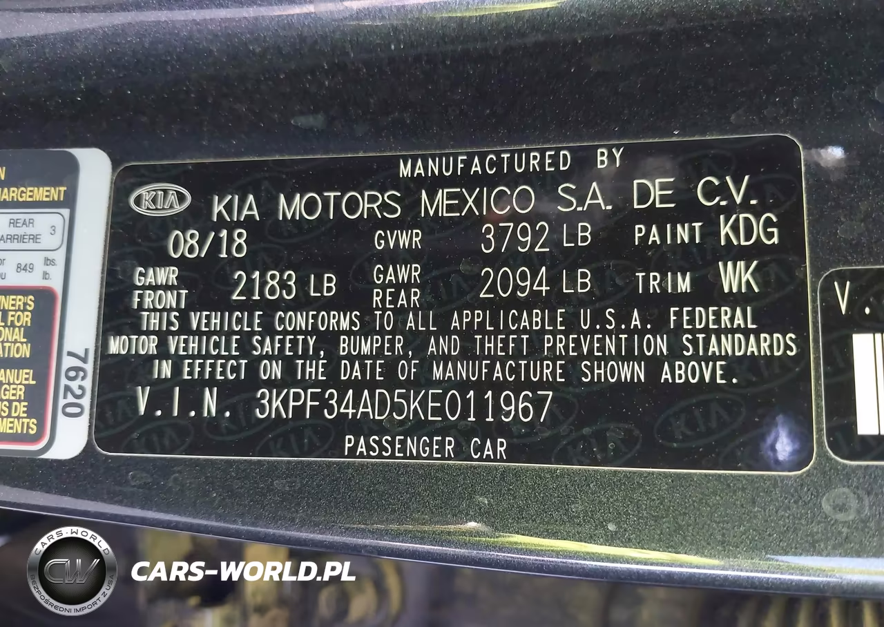 2019 Kia Forte S VIN:3KPF34AD5KE011967 - 9