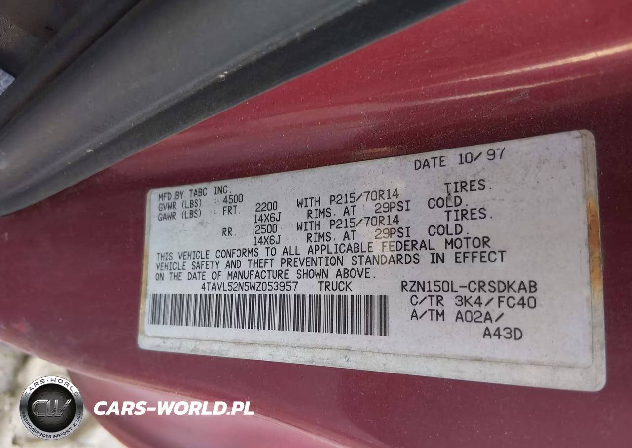 1998 Toyota Tacoma VIN:4TAVL52N5WZ053957 - 9