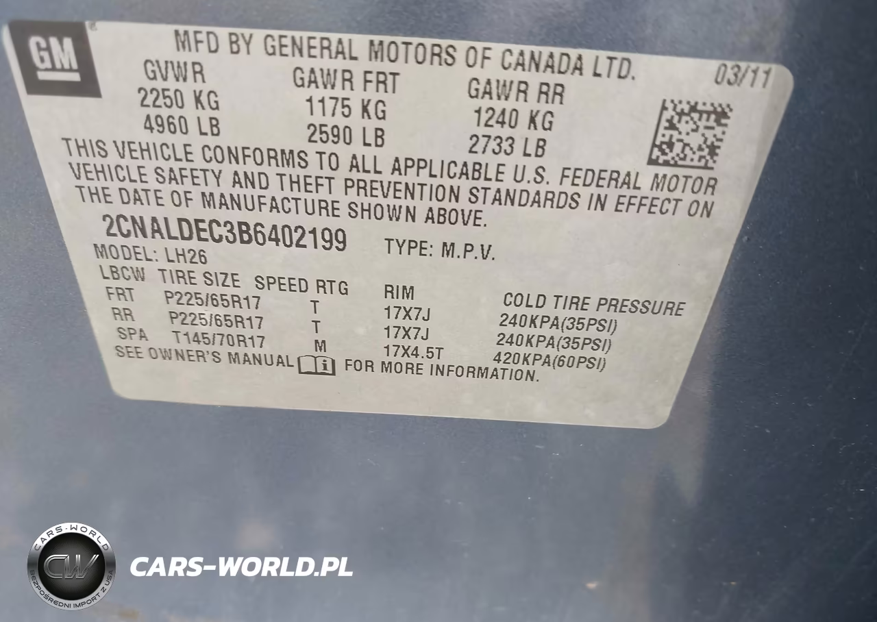 2011 Chevrolet Equinox Lt W-1Lt VIN:2CNALDEC3B6402199 - 9