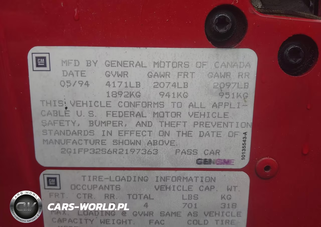 1994 Chevrolet Camaro VIN:2G1FP32S6R2197363 - 9