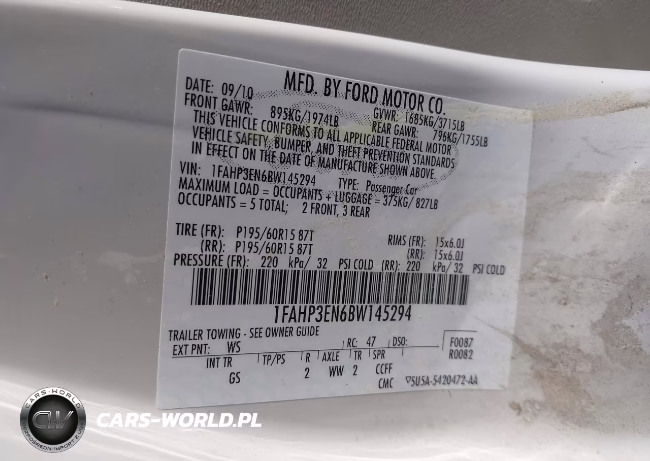 2011 Ford Focus S VIN:1FAHP3EN6BW145294 - 9