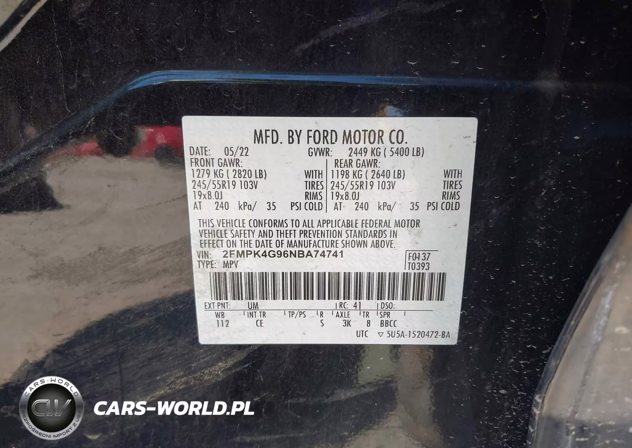 2022 Ford Edge Se VIN:2FMPK4G96NBA74741 - 9