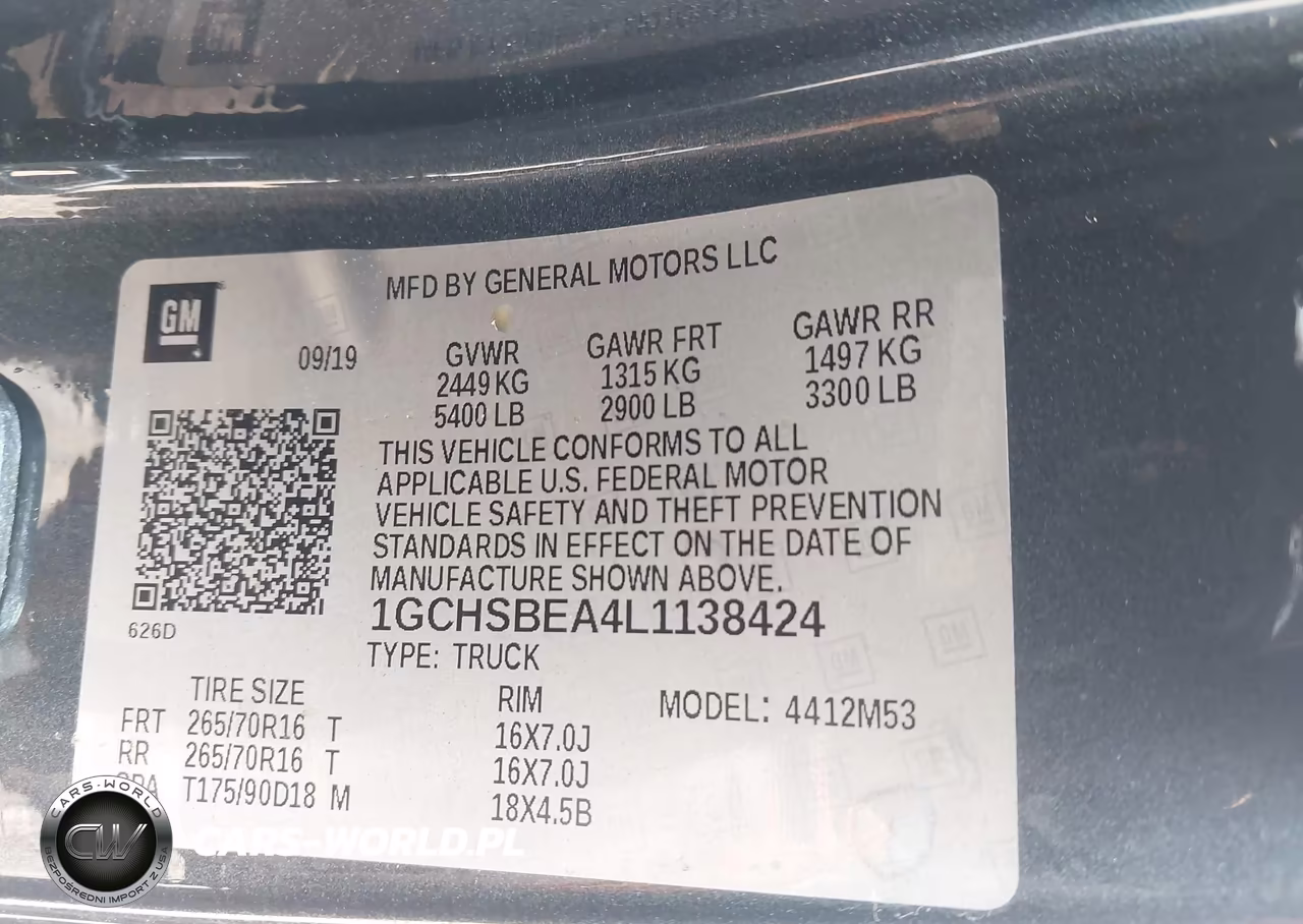 2020 Chevrolet Colorado 2Wd Long Box Wt VIN:1GCHSBEA4L1138424 - 9