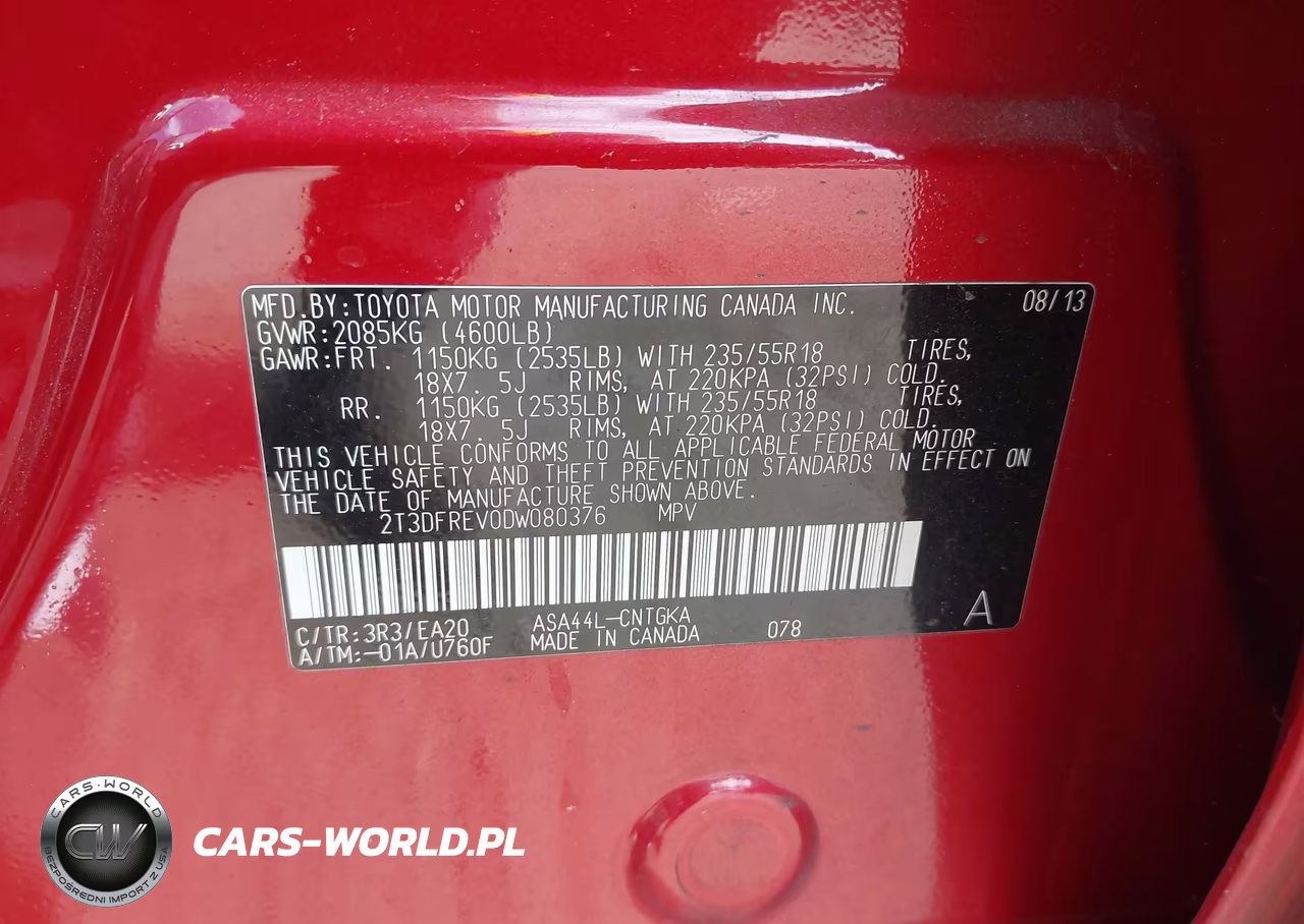 2013 Toyota Rav4 Limited VIN:2T3DFREV0DW080376 - 9