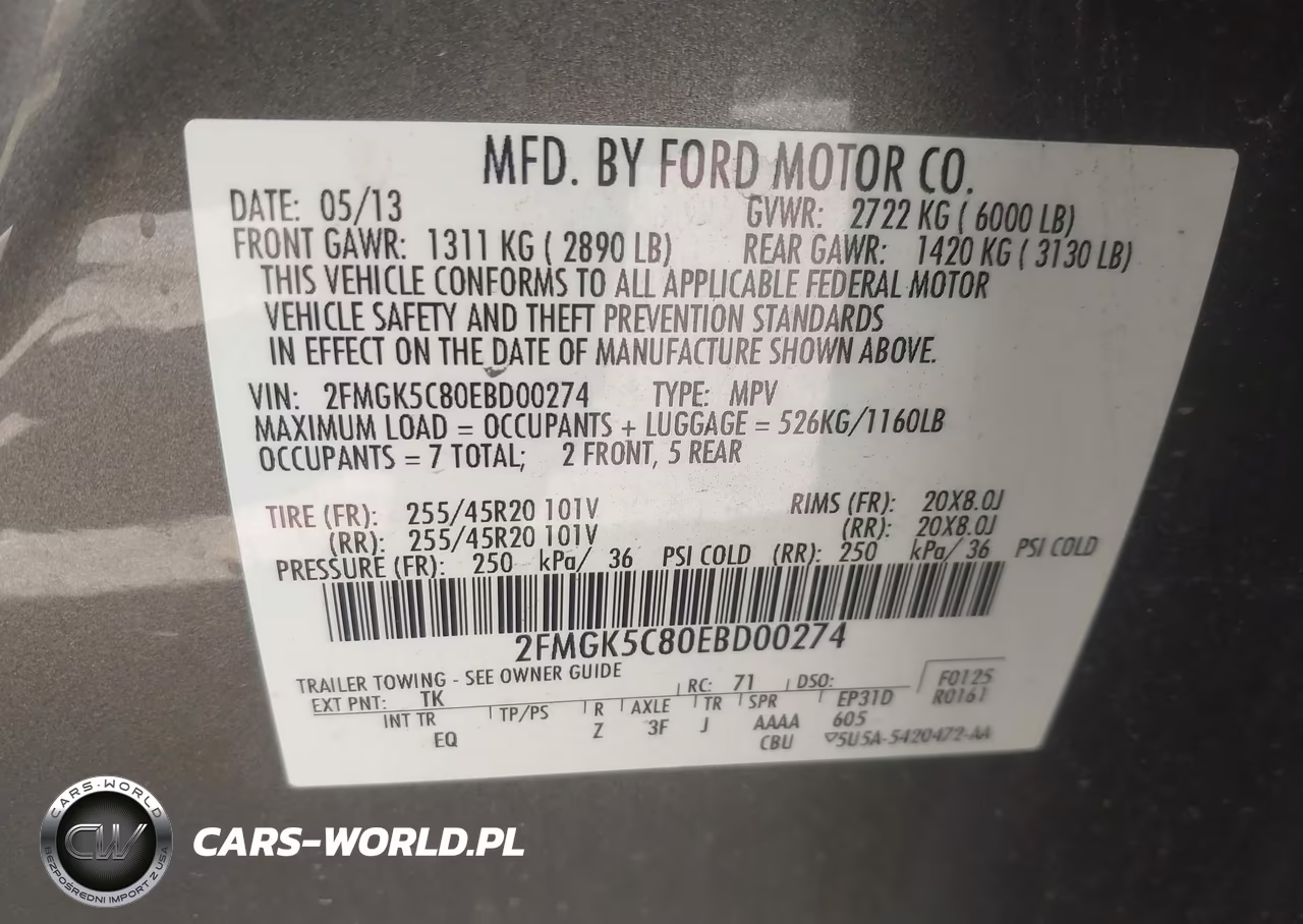 2014 Ford Flex Sel VIN:2FMGK5C80EBD00274 - 9