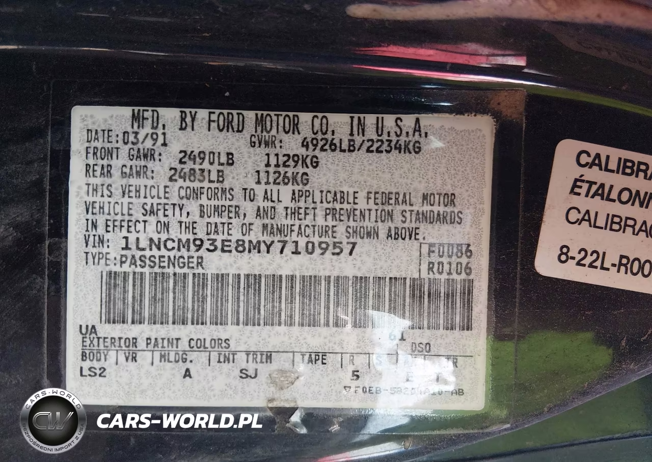 1991 Lincoln Mark Vii Lsc VIN:1LNCM93E8MY710957 - 9