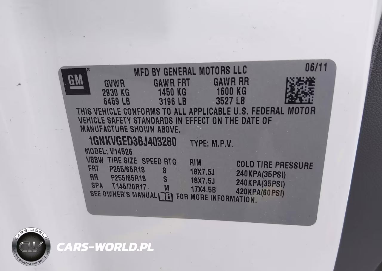 2011 Chevrolet Traverse 1Lt VIN:1GNKVGED3BJ403280 - 9