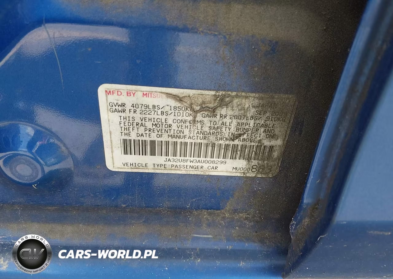 2010 Mitsubishi Lancer Gts VIN:JA32U8FW3AU008299 - 9