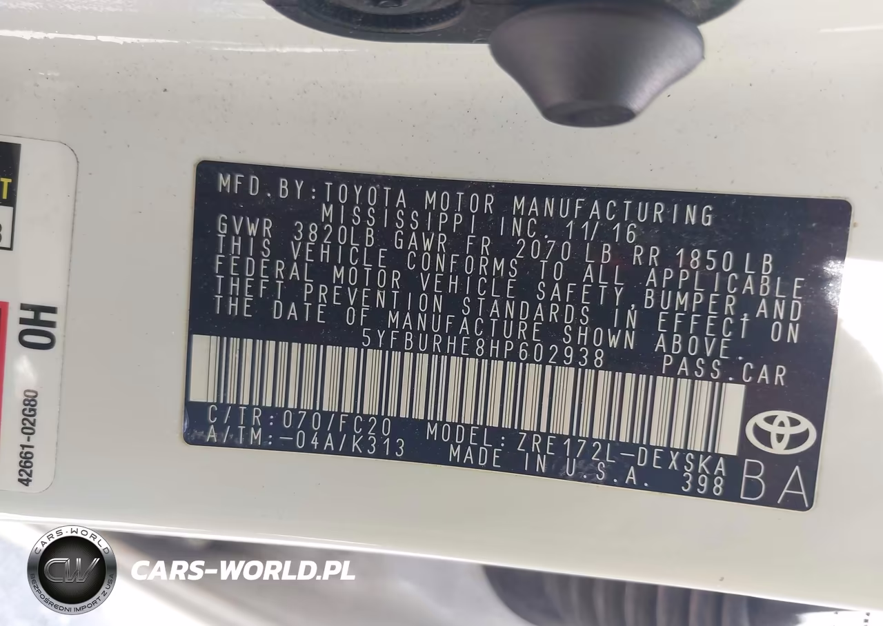 2017 Toyota Corolla Se VIN:5YFBURHE8HP602938 - 9