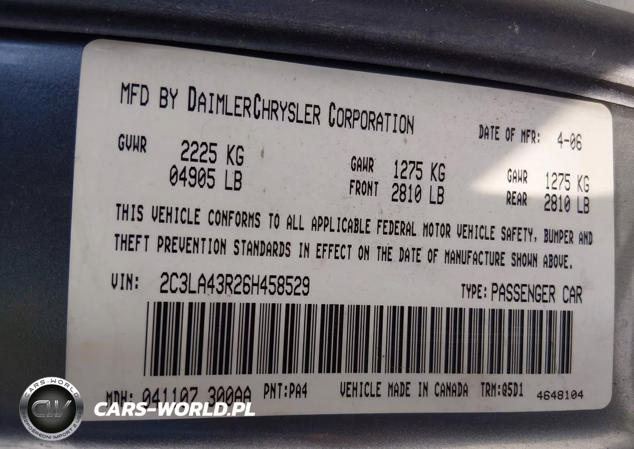 2006 Chrysler 300 VIN:2C3LA43R26H458529 - 9