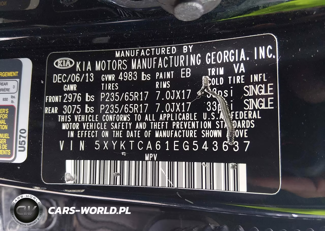 2014 KIA SORENTO LX VIN:5XYKTCA61EG543637 - 9