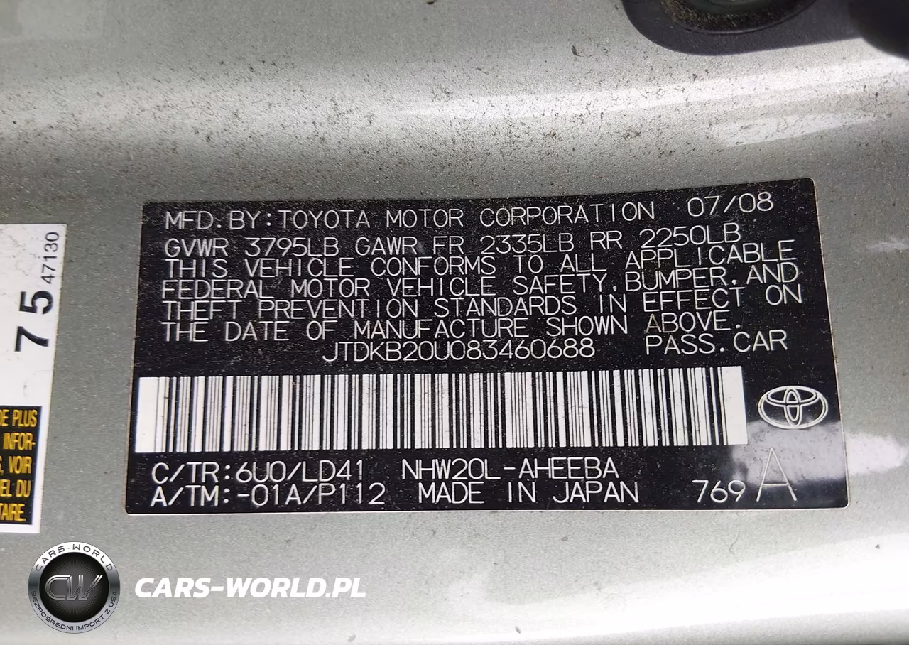 2008 Toyota Prius VIN:JTDKB20U083460688 - 9