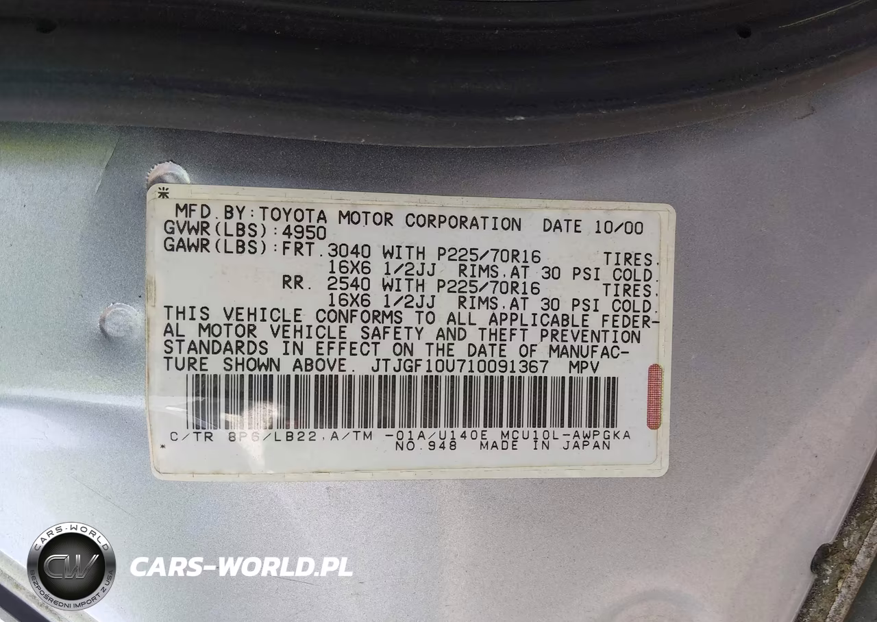 2001 Lexus Rx 300 VIN:JTJGF10U710091367 - 9