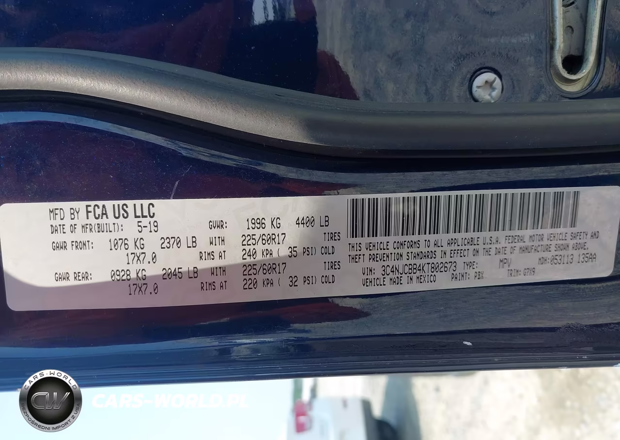 2019 Jeep Compass Latitude Fwd VIN:3C4NJCBB4KT802673 - 9