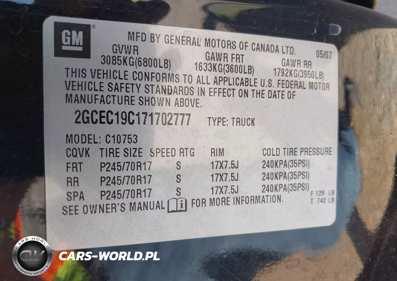 2007 Chevrolet Silverado 1500 Lt1 VIN:2GCEC19C171702777 - 9