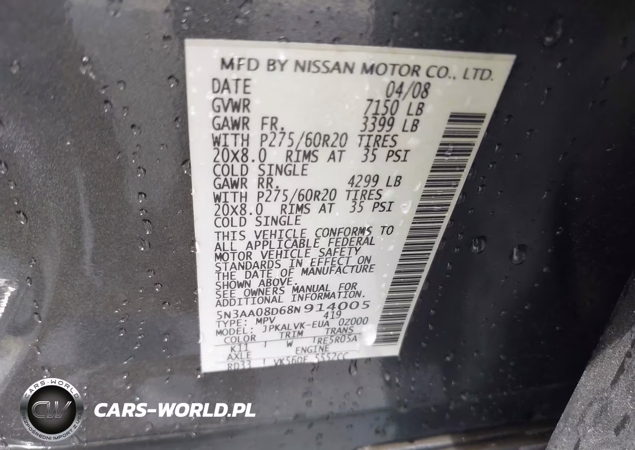 2008 Infiniti Qx56 VIN:5N3AA08D68N914005 - 9