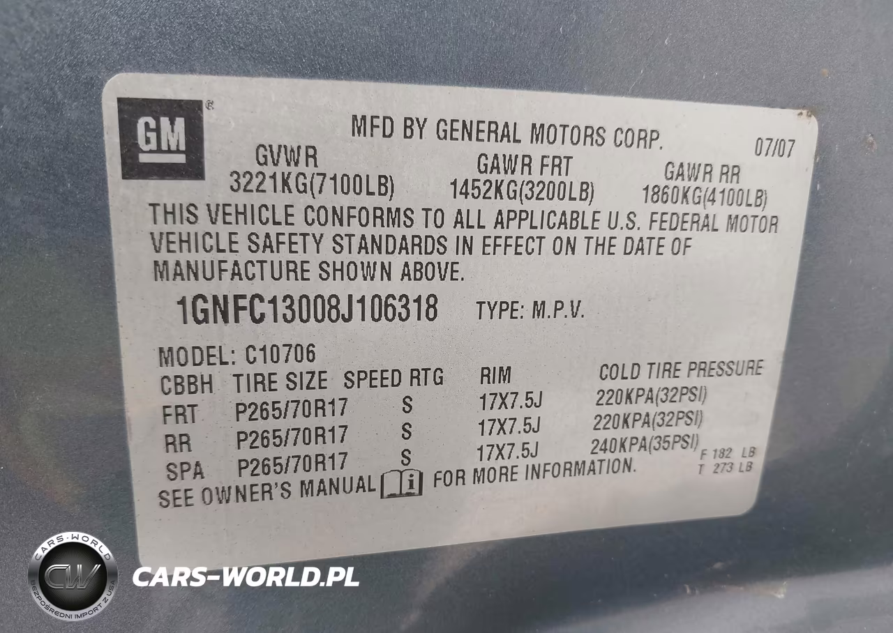 2008 Chevrolet Tahoe Ls VIN:1GNFC13008J106318 - 9