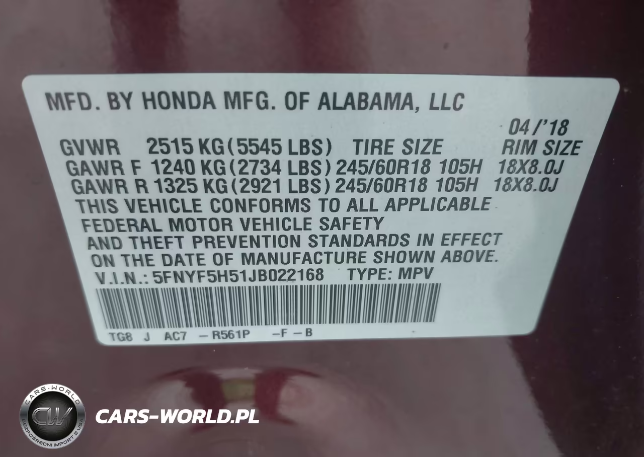 2018 Honda Pilot Ex-L VIN:5FNYF5H51JB022168 - 9