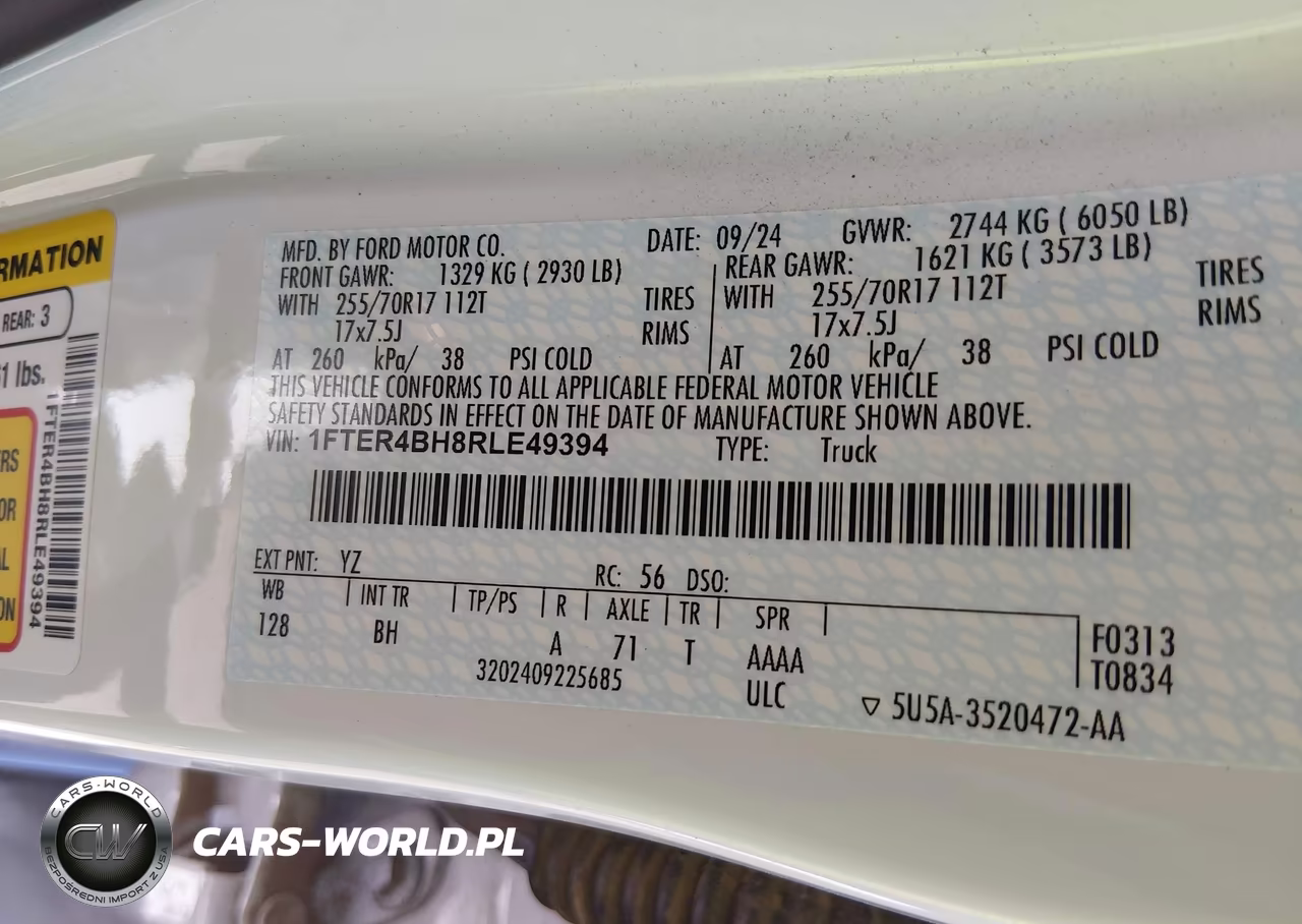 2024 Ford Ranger Xl VIN:1FTER4BH8RLE49394 - 9