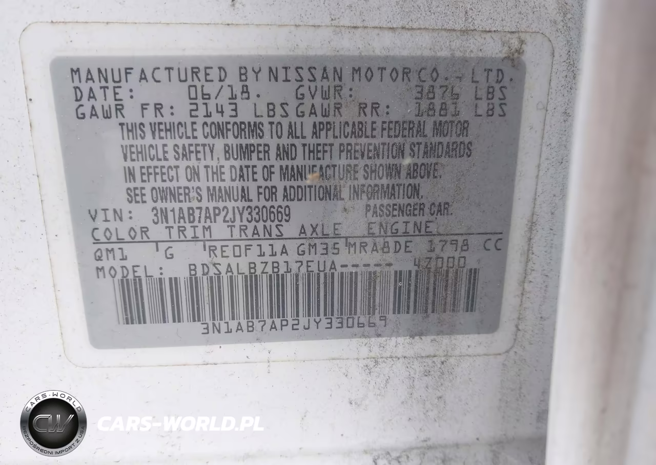 2018 Nissan Sentra S VIN:3N1AB7AP2JY330669 - 9