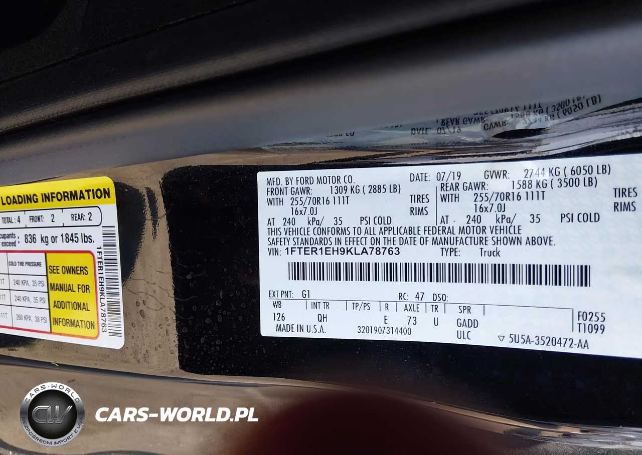 2019 Ford Ranger Xl VIN:1FTER1EH9KLA78763 - 9