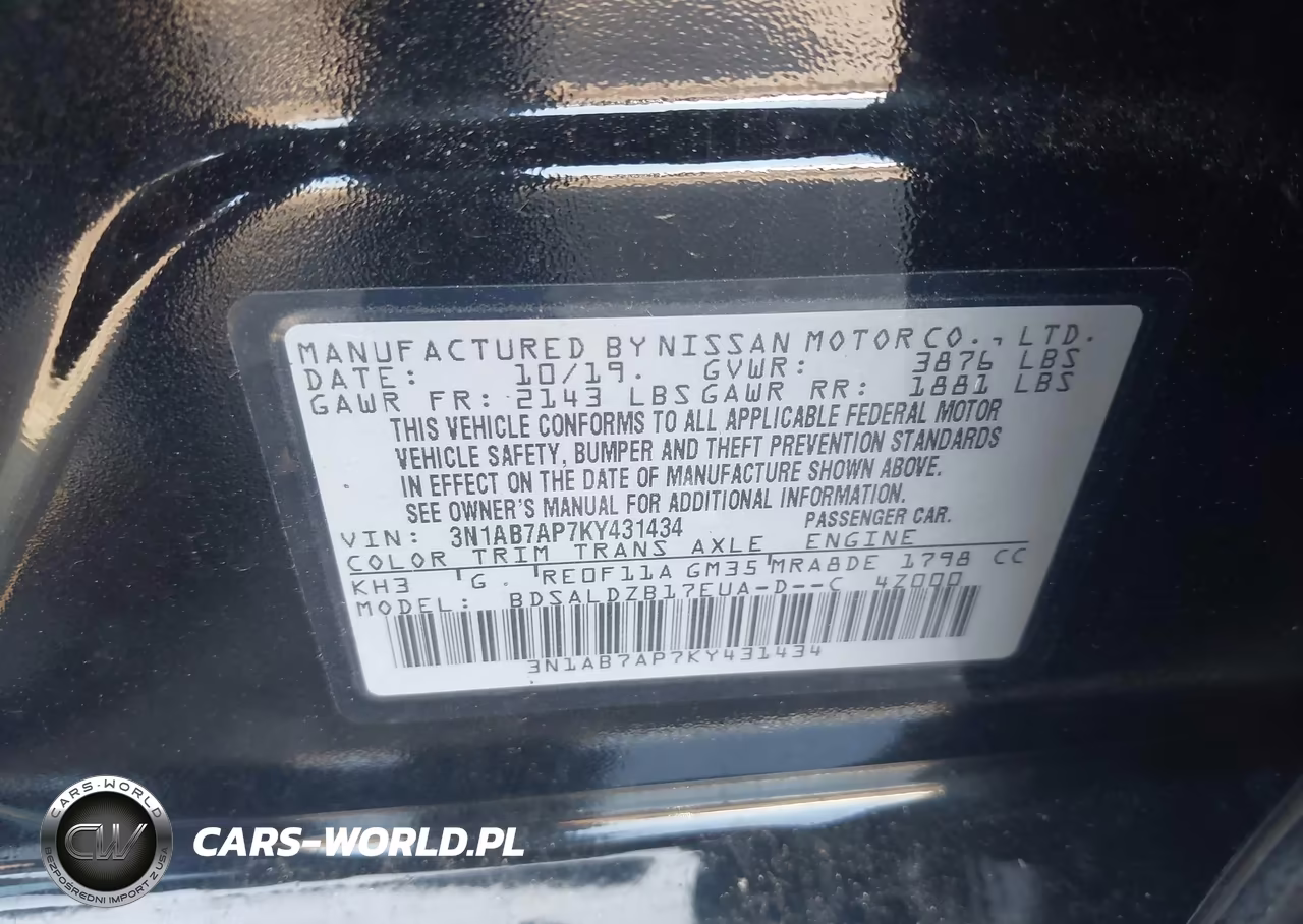 2019 Nissan Sentra Sv VIN:3N1AB7AP7KY431434 - 9