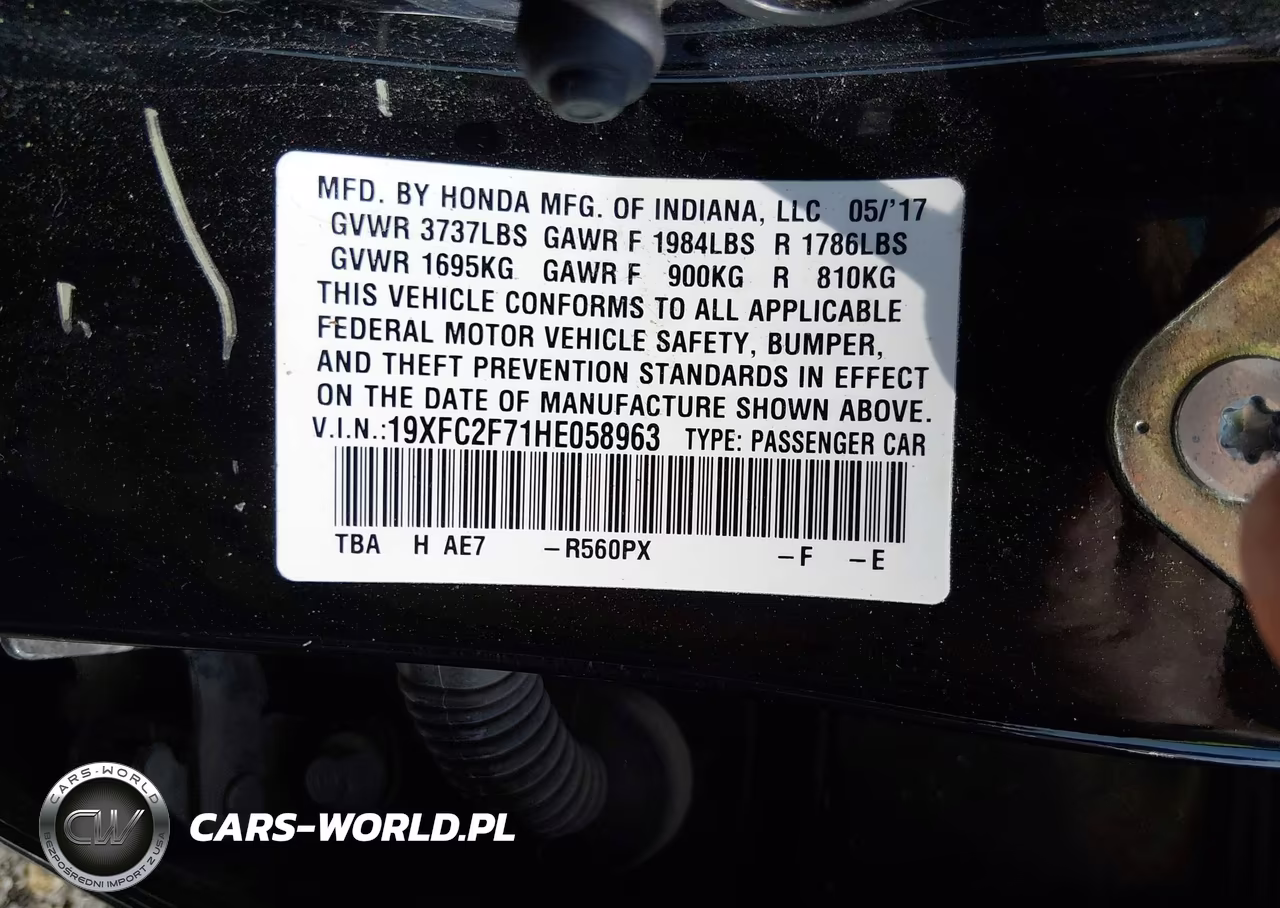 2017 Honda Civic Ex VIN:19XFC2F71HE058963 - 9