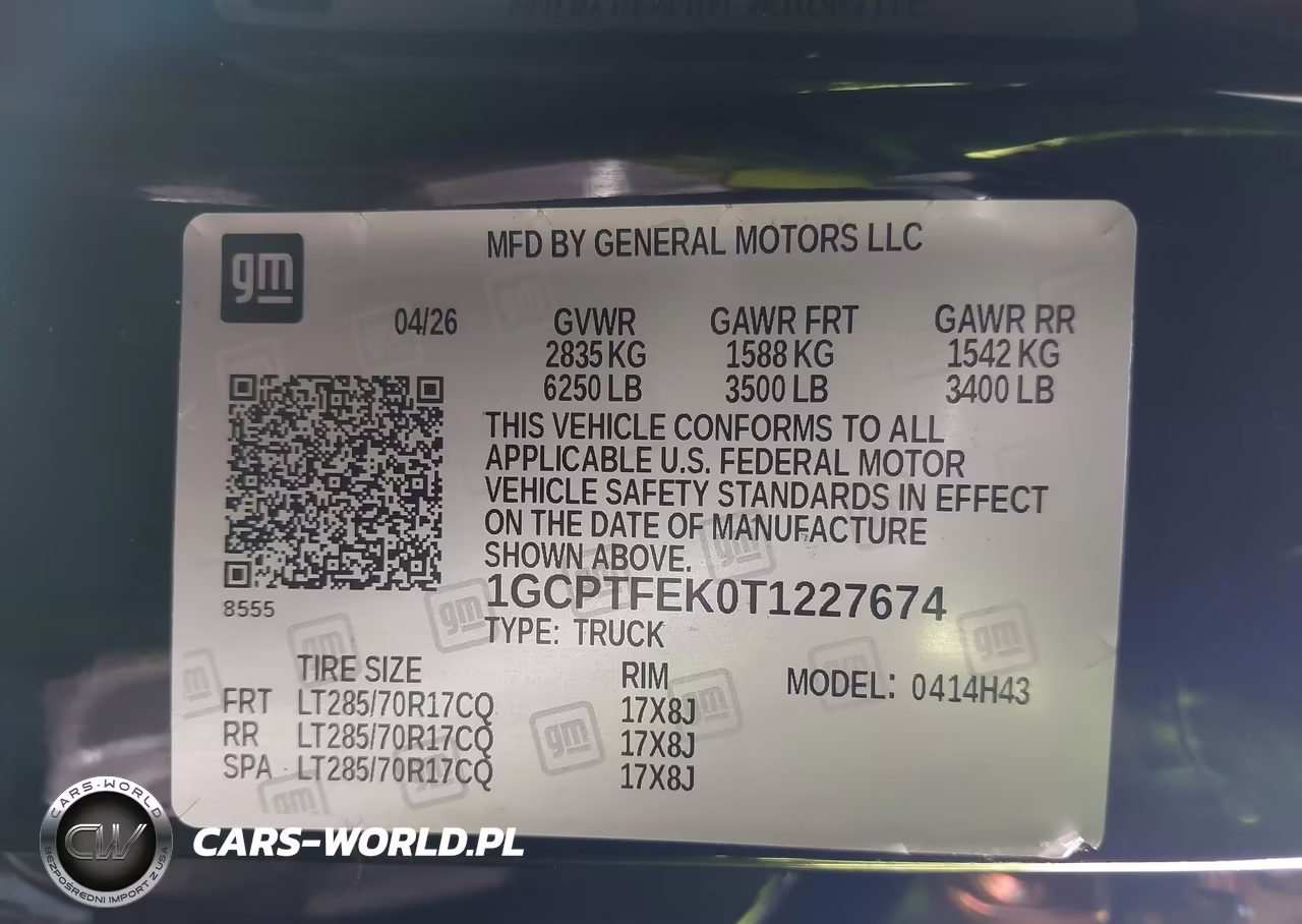2026 Chevrolet Colorado Zr2, 4Wd VIN:1GCPTFEK0T1227674 - 9