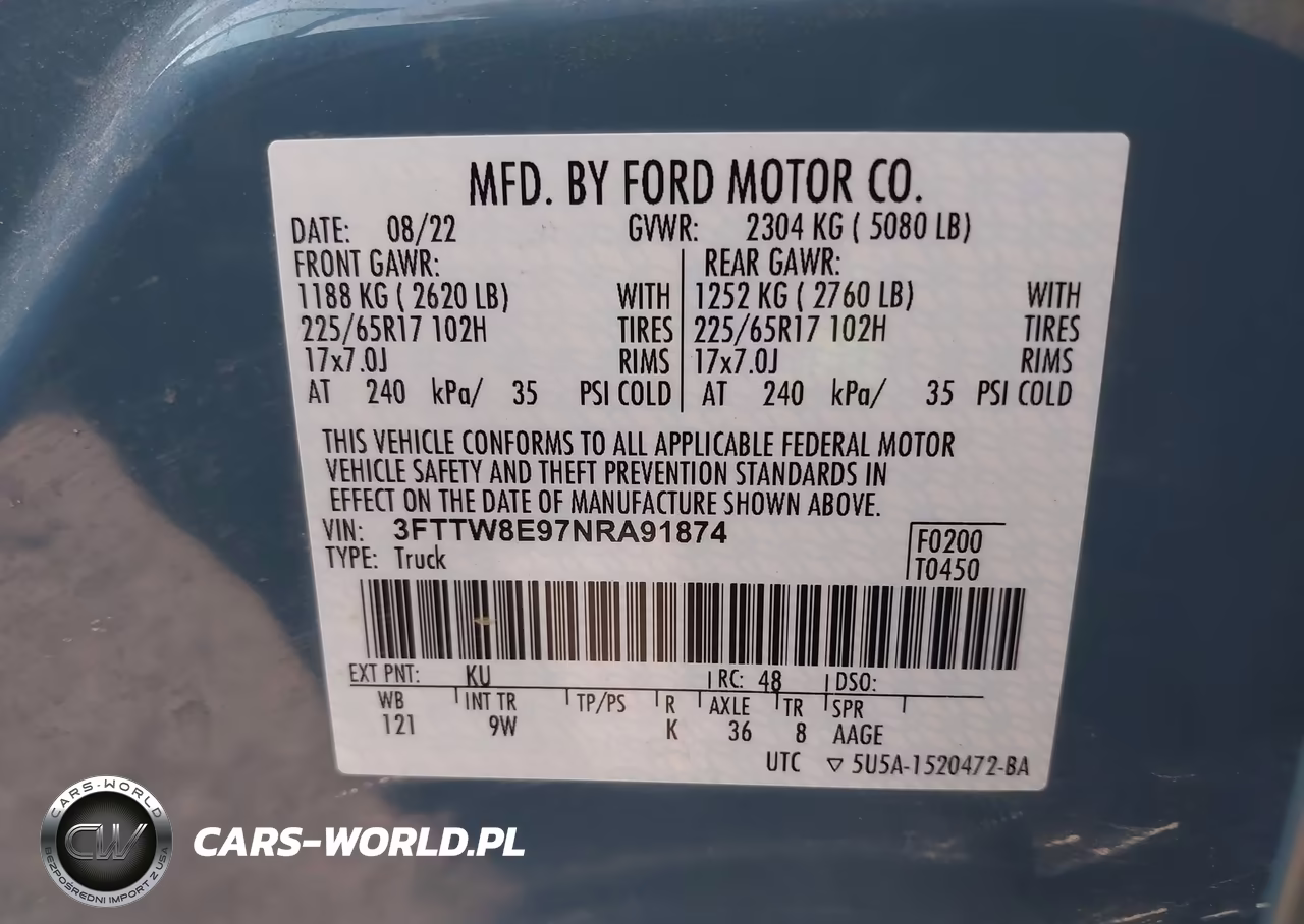 2022 Ford Maverick Xl VIN:3FTTW8E97NRA91874 - 9