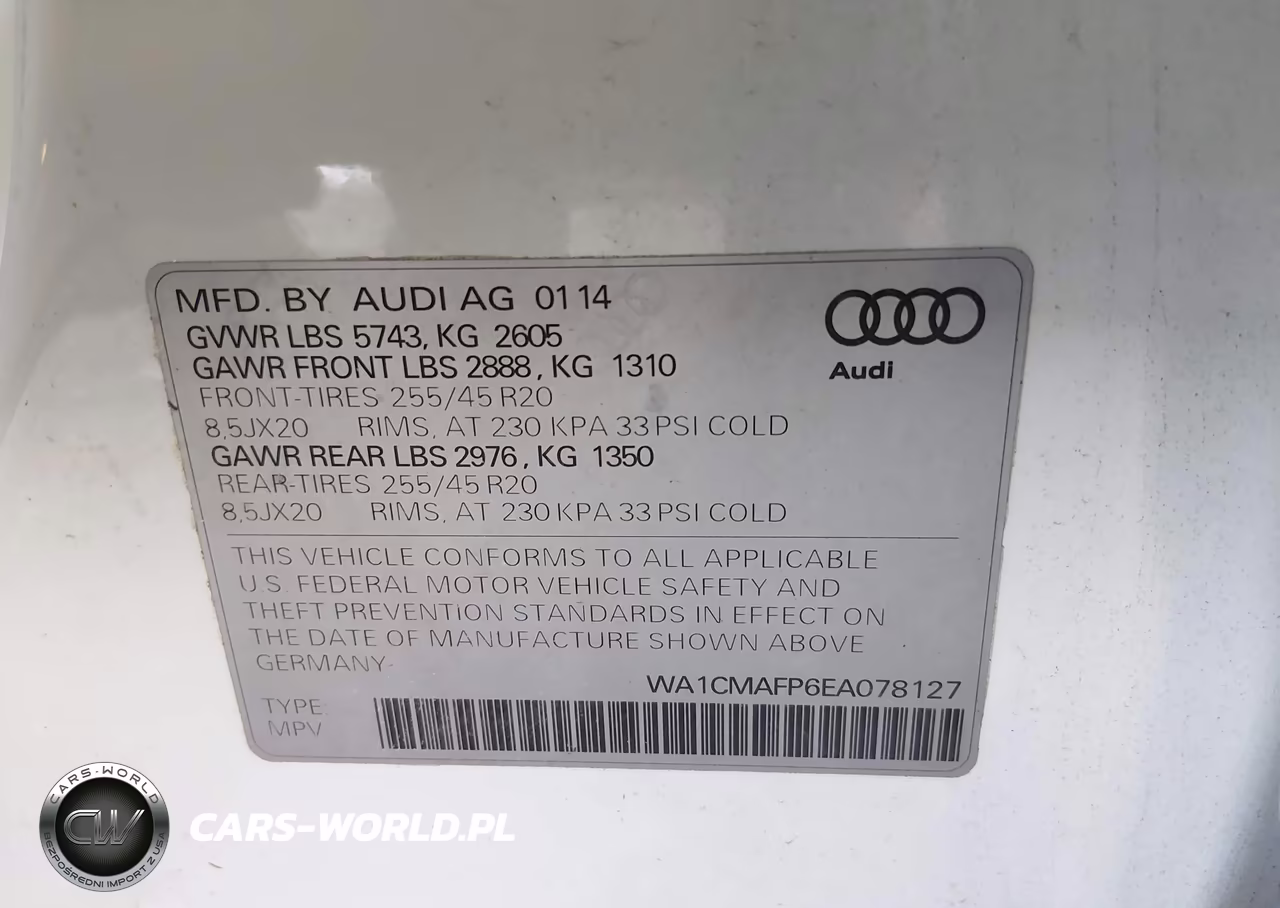 2014 Audi Q5 3.0 Tdi Premium Plus VIN:WA1CMAFP6EA078127 - 9