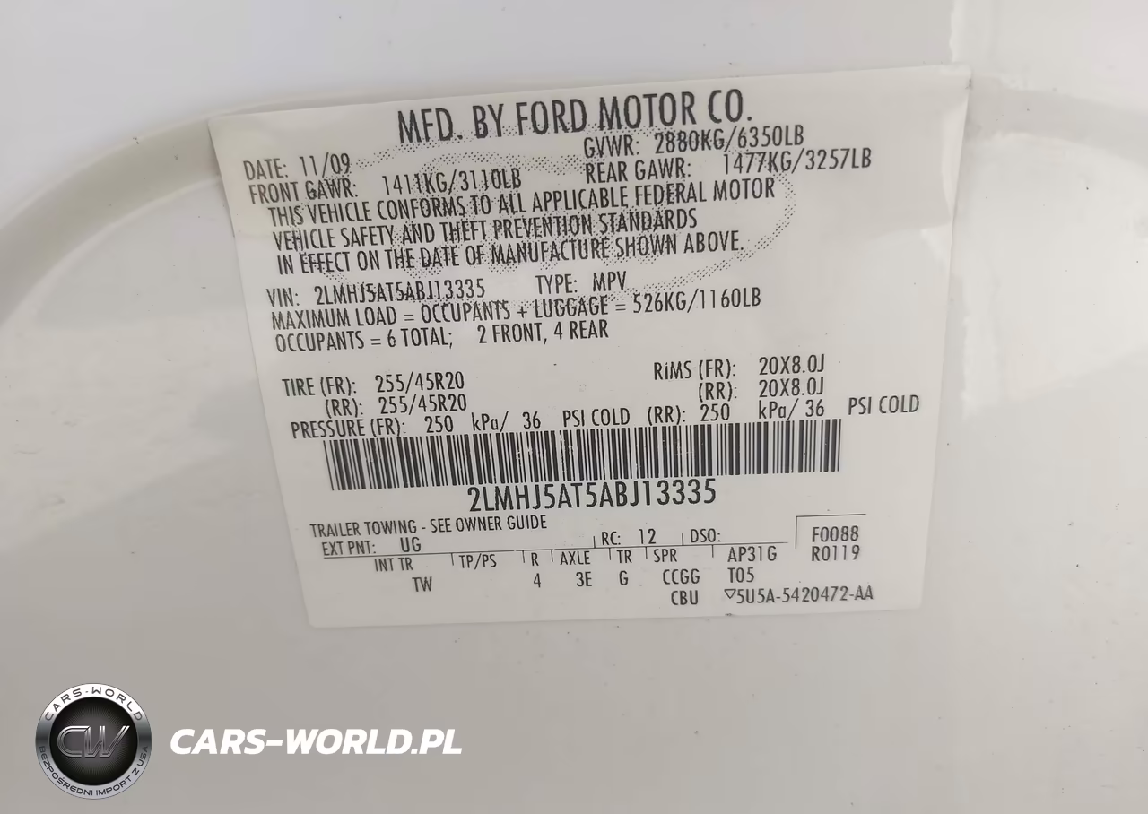 2010 Lincoln Mkt Ecoboost VIN:2LMHJ5AT5ABJ13335 - 9