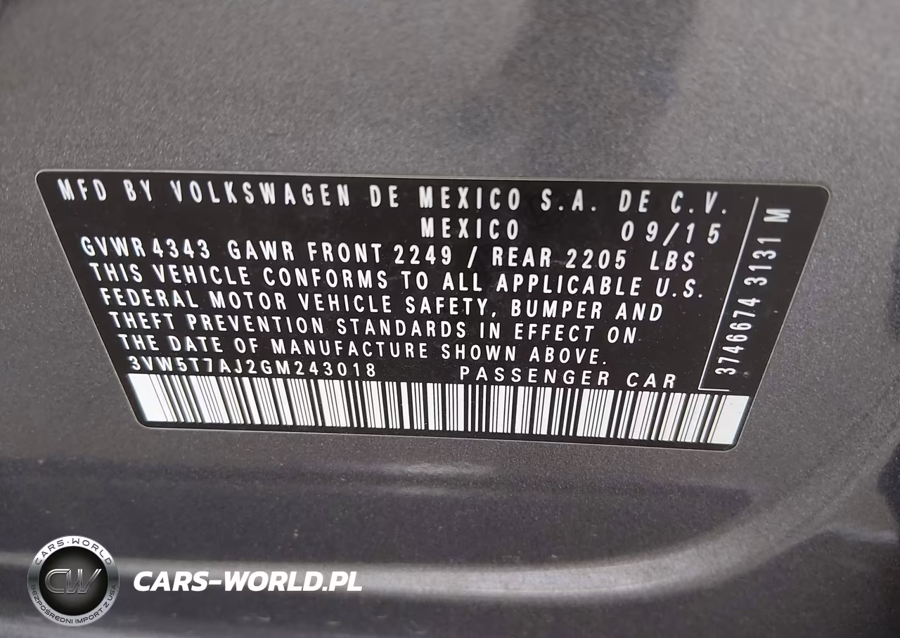 2016 Volkswagen Jetta 2.0T Gli Se VIN:3VW5T7AJ2GM243018 - 9