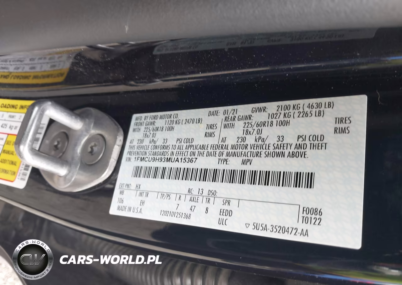 2021 Ford Escape Sel VIN:1FMCU9H93MUA15367 - 9