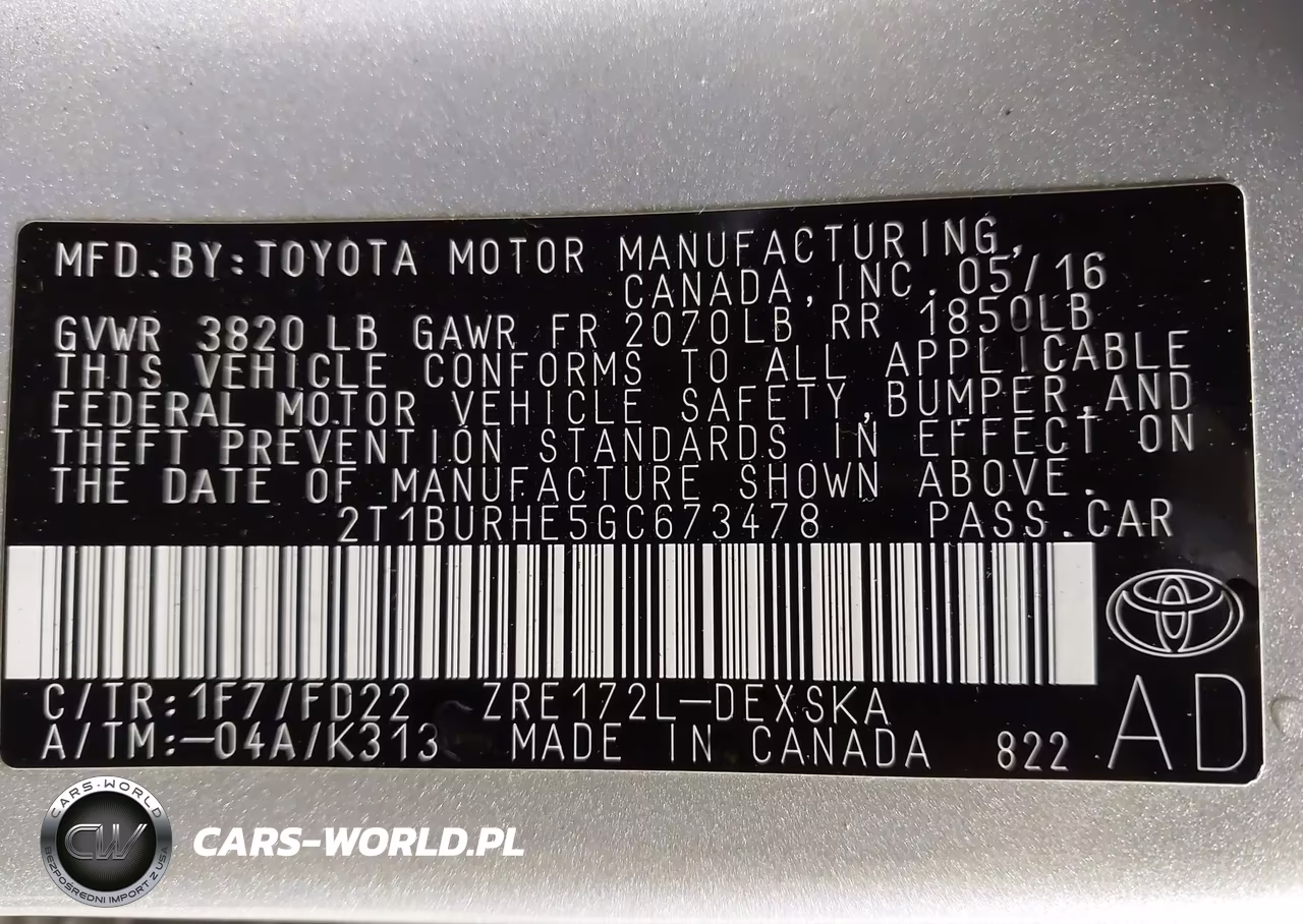 2016 Toyota Corolla S Plus VIN:2T1BURHE5GC673478 - 9