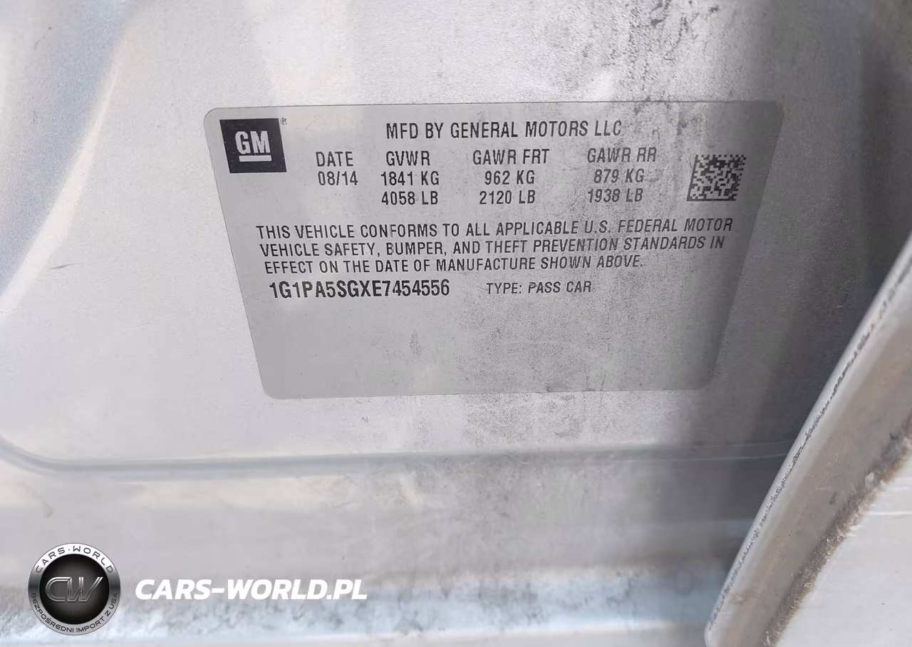 2014 Chevrolet Cruze Ls Auto VIN:1G1PA5SGXE7454556 - 9