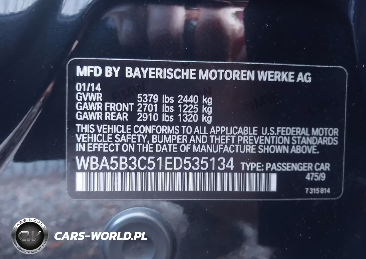 2014 BMW 535I xDrive VIN:WBA5B3C51ED535134 - 9