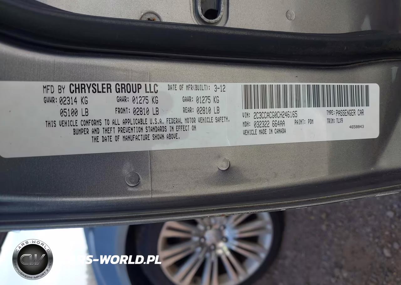 2012 Chrysler 300 Limited VIN:2C3CCACG0CH246165 - 9
