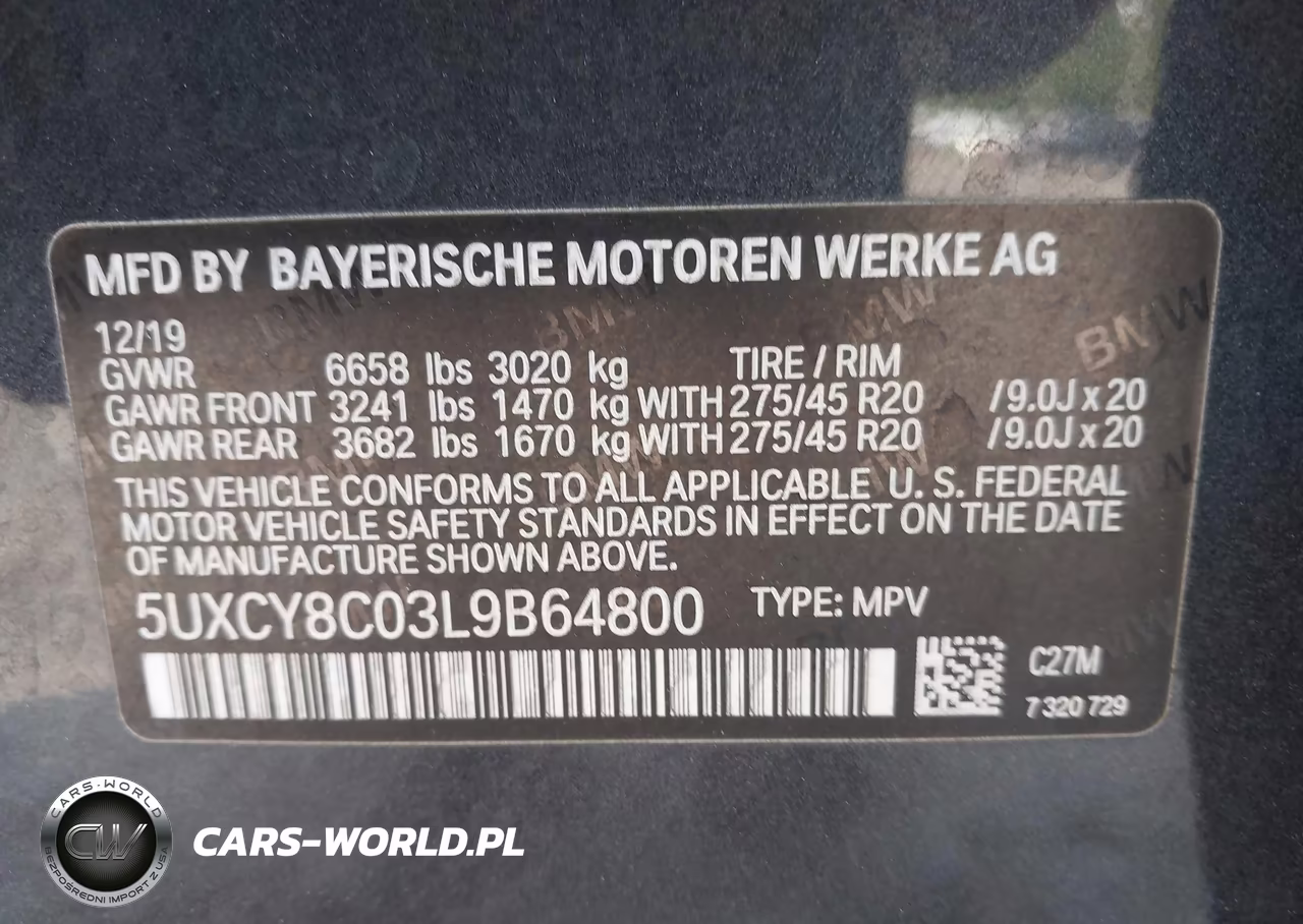 2020 BMW X6 M50I VIN:5UXCY8C03L9B64800 - 9