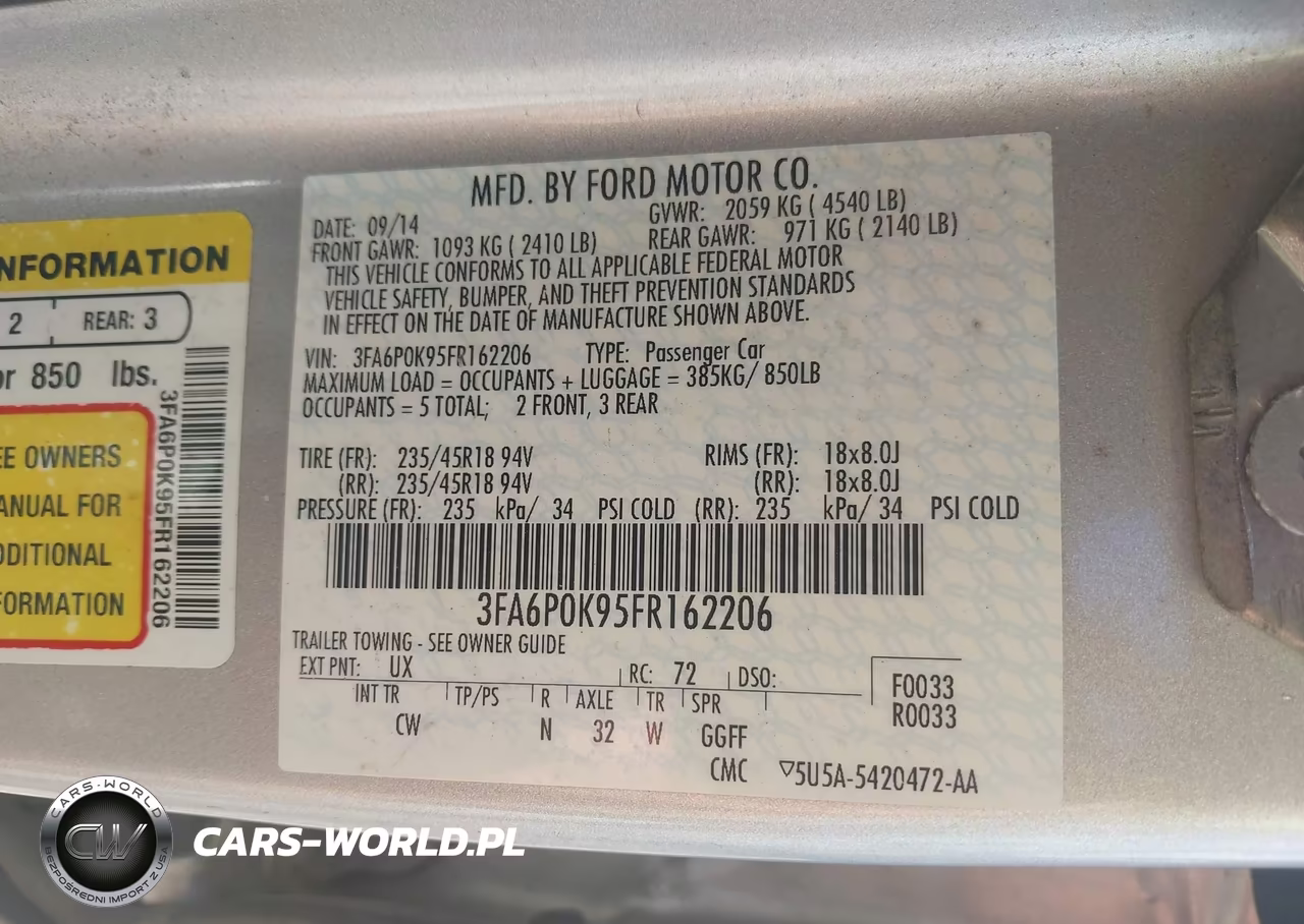 2015 Ford Fusion Titanium VIN:3FA6P0K95FR162206 - 9