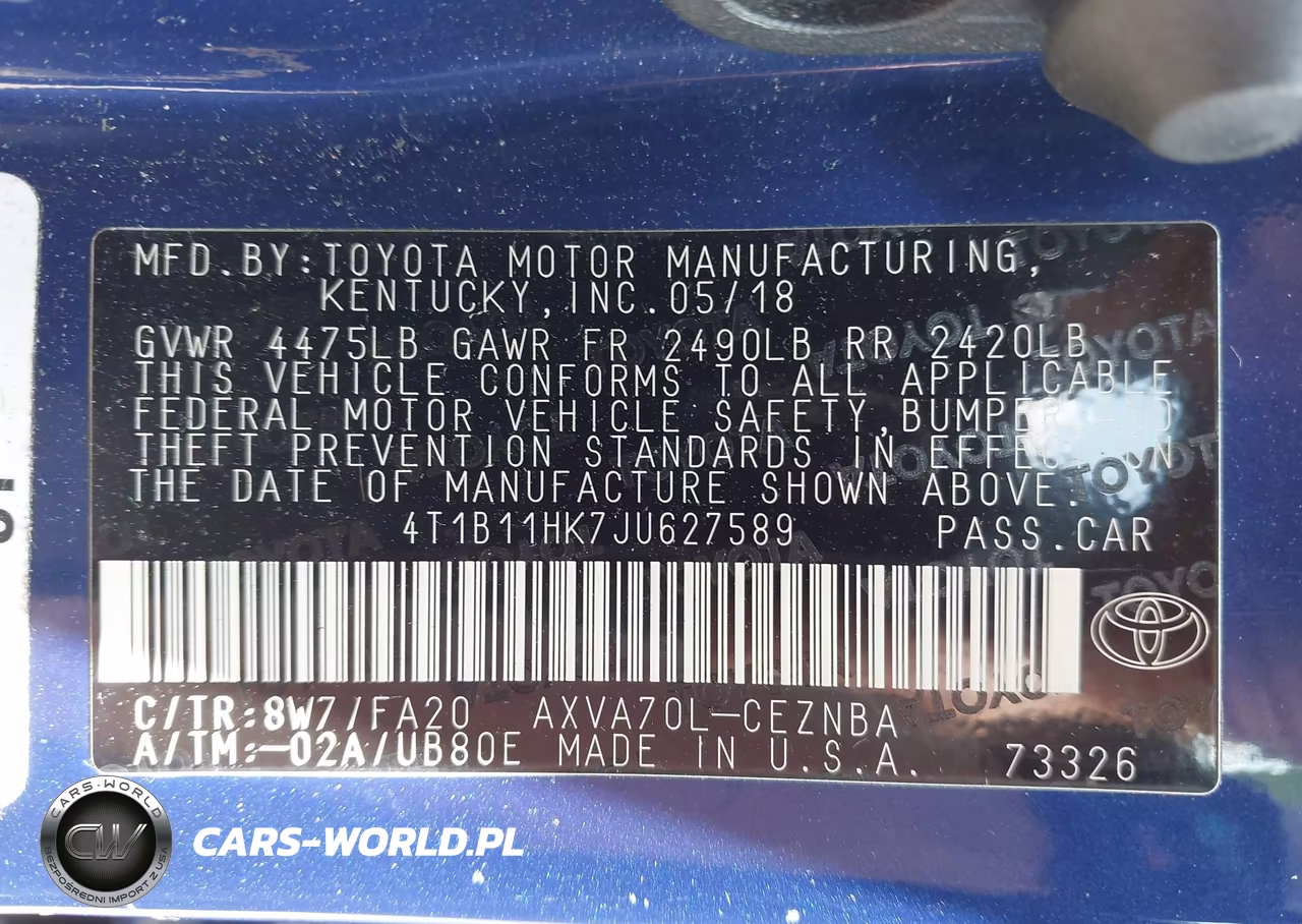 2018 Toyota Camry Le VIN:4T1B11HK7JU627589 - 9