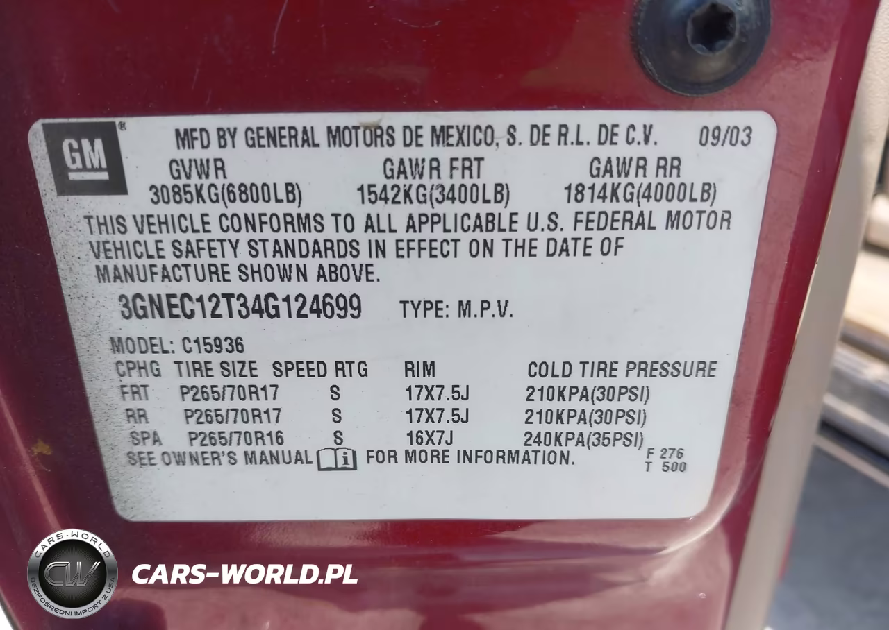 2004 Chevrolet Avalanche 1500 VIN:3GNEC12T34G124699 - 9