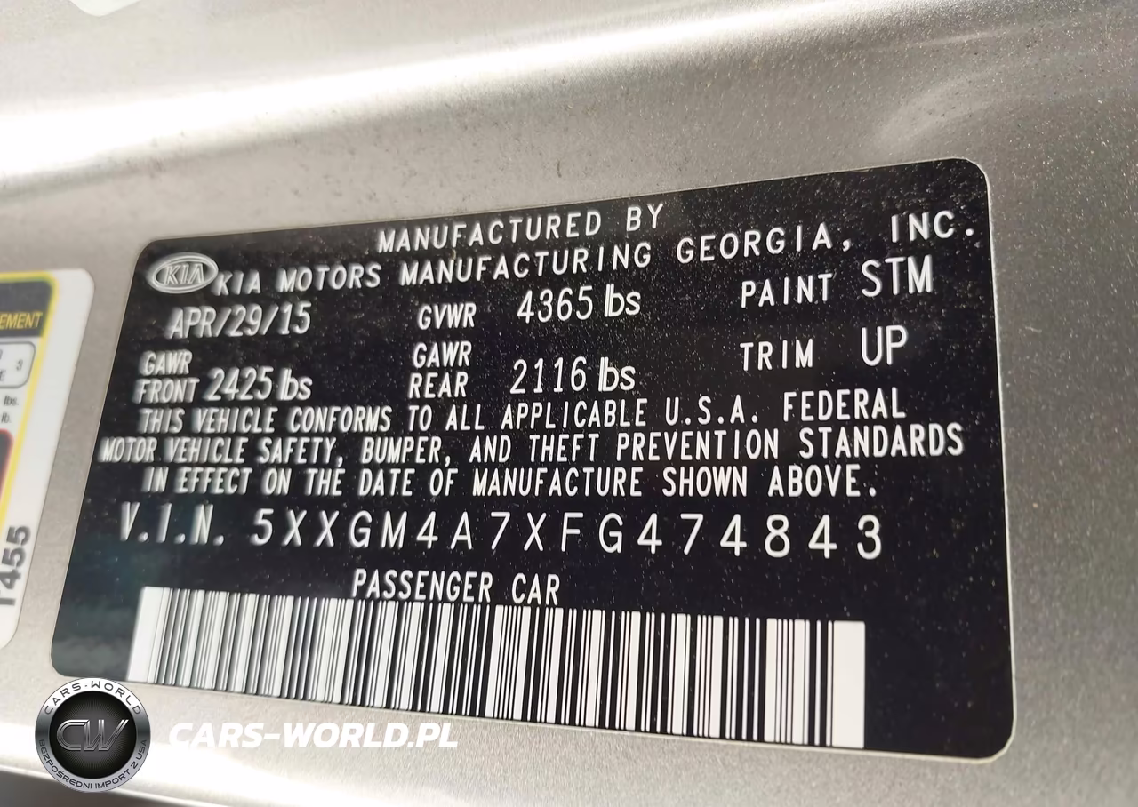 2015 Kia Optima Lx VIN:5XXGM4A7XFG474843 - 9